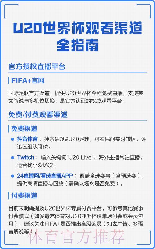 世界杯全程直播：多平台观看渠道一览